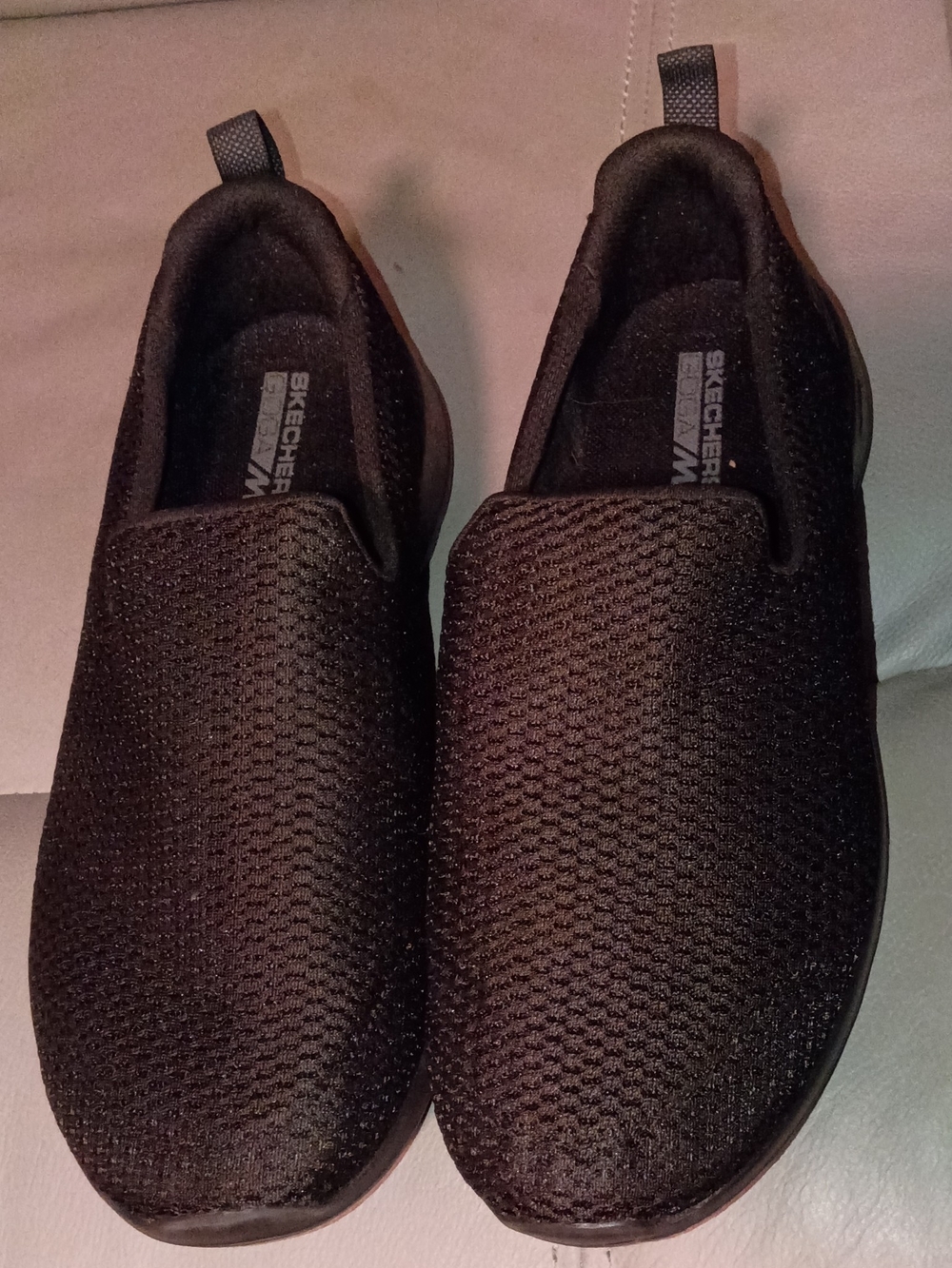 Skechers Men’s Black Knit Slip-On Casual Loafers